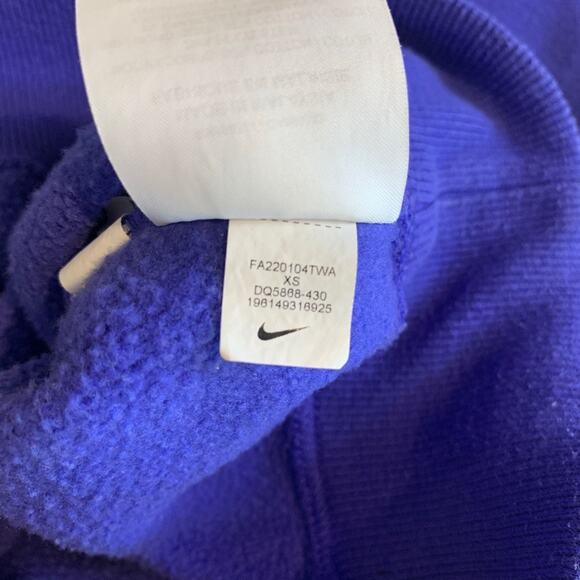Nike Sweatshirt Womens XS Extra Small Violet Sportswear Phoenix Fleece Polo Crop - Picture 12 of 14